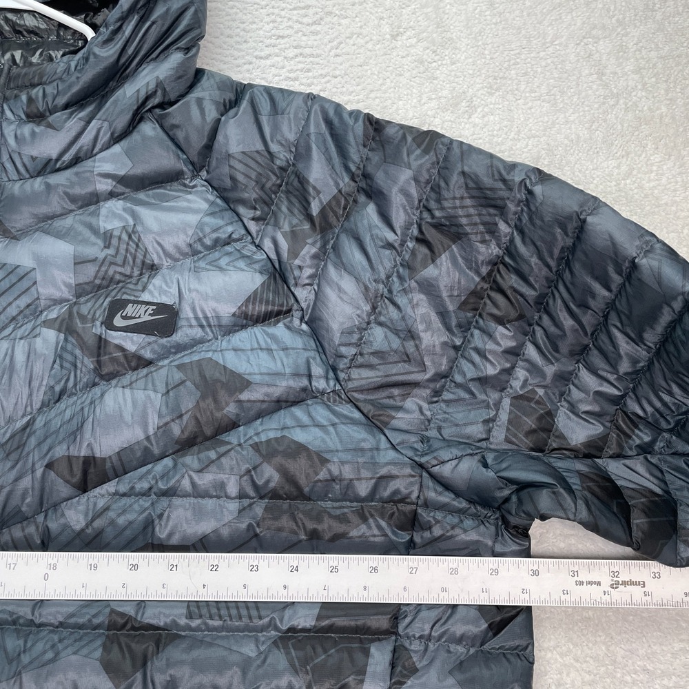 Nike Guild 550 Mens 4XL Hooded Down Fill Jacket Blue Camouflage 823677-021 - Picture 4 of 9